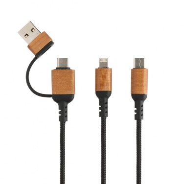 Logotrade corporate gift image of: Ohio RCS certified recycled plastic 6-in-1 cable