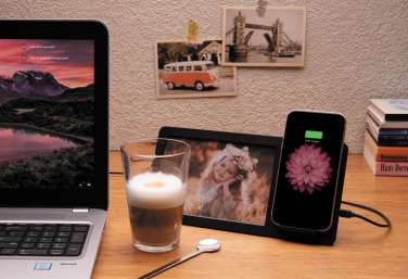 Logo trade promotional merchandise picture of: 5W Wireless charger and photo frame