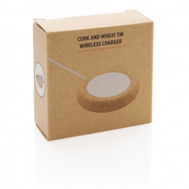 Logotrade promotional item picture of: Cork and Wheat 5W wireless charger