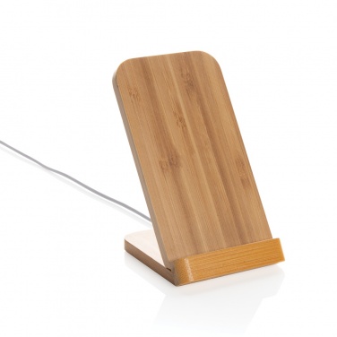 Logotrade business gift image of: Bamboo 5W wireless charging stand