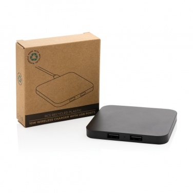 Logotrade advertising product image of: RCS recycled plastic 10W Wireless charger with USB Ports