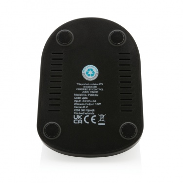 Logotrade promotional products photo of: RCS recycled plastic double coil wireless stand 15W