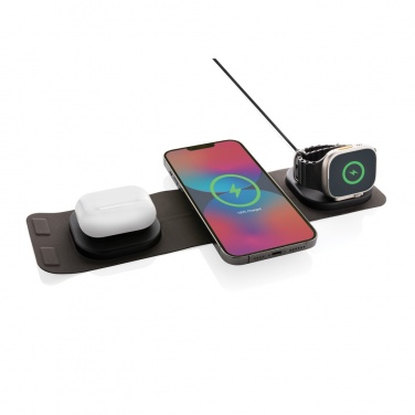 Logotrade promotional merchandise photo of: Swiss Peak RCS rplastic 3-in-1 wireless 15W travel charger