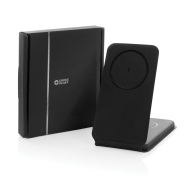 Logotrade promotional item image of: Swiss Peak RCS rPU 15W  3-in-1 magnetic wireless charger