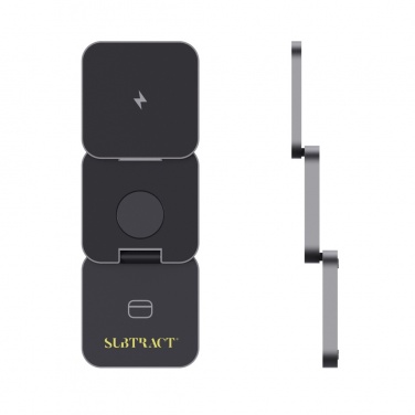 Logotrade advertising products photo of: Terra RCS recycled aluminum foldable 3 in 1 15W charger