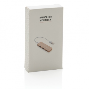 Logotrade promotional giveaway image of: Bamboo hub with Type-C
