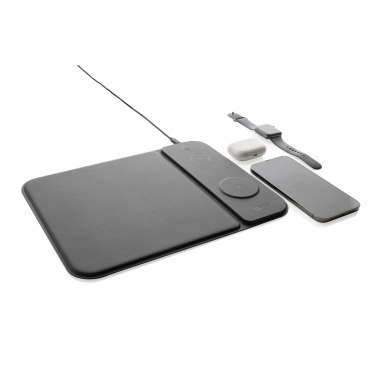 Logotrade promotional giveaway picture of: Swiss peak RCS recycled PU 15W 3 in 1 charging mousepad