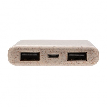 Logo trade promotional gift photo of: Wheat Straw 5.000 mAh Pocket Powerbank