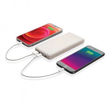 Logo trade promotional gift photo of: 10.000 mah wheat straw powerbank