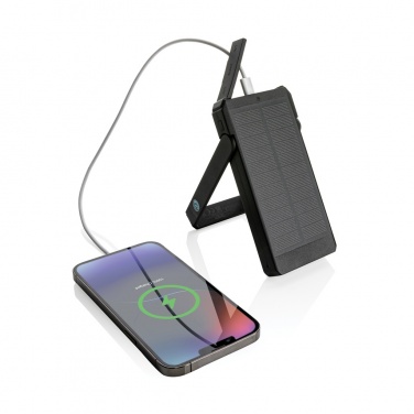 Logo trade promotional products image of: Skywave RCS recycled plastic solar powerbank 10000 mAh