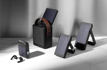 Logo trade promotional items image of: Skywave RCS recycled plastic solar powerbank 10000 mAh