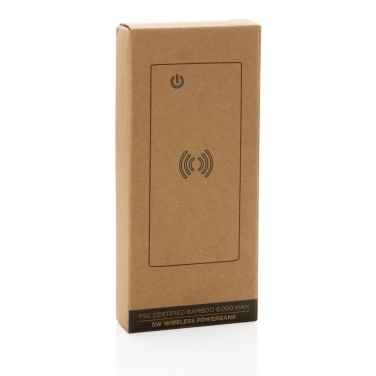 Logotrade advertising products photo of: Bamboo 8.000 mAh 5W wireless powerbank