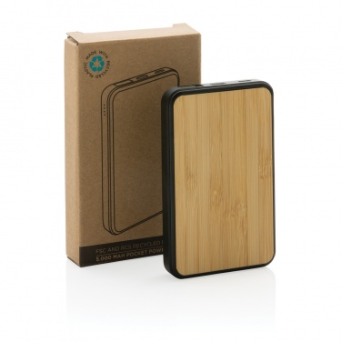 Logo trade promotional product photo of: RCS recycled plastic 5.000 mAh Powerbank
