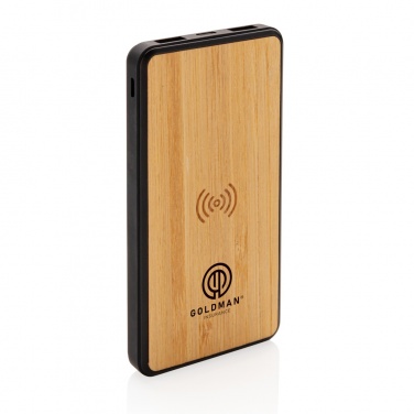 Logo trade promotional merchandise image of: RCS recycled plastic 8000 mAh Wireless Powerbank