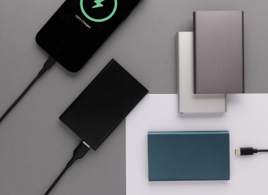 Logo trade promotional merchandise image of: RCS recycled plastic/aluminum 4000 mah powerbank with type C