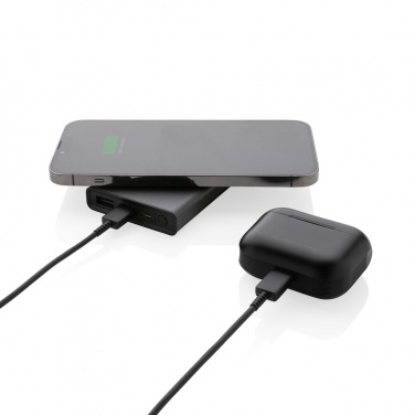 Logotrade promotional product image of: Terra RCS recycled aluminium 5000 mAh powerbank 5W wireless