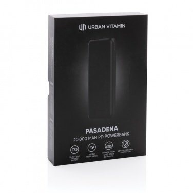 Logo trade promotional merchandise image of: Urban Vitamin Pasadena 20.000 mAh 18W PD powerbank