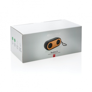 Logo trade corporate gift photo of: Bamboo X double speaker
