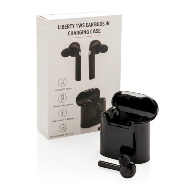 Logo trade advertising products picture of: Liberty wireless earbuds in charging case