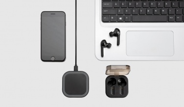 Logo trade advertising products picture of: TWS earbuds in wireless charging case