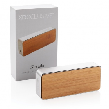 Logo trade advertising products picture of: Nevada Bamboo 3W wireless speaker