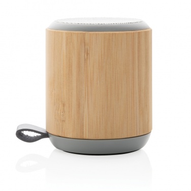 Logo trade promotional giveaways picture of: Bamboo and fabric 3W wireless speaker