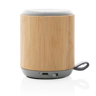 Logotrade promotional merchandise picture of: Bamboo and fabric 3W wireless speaker
