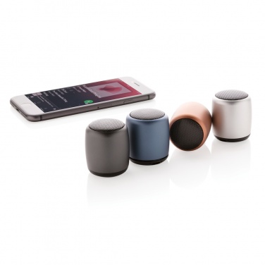 Logo trade promotional gifts image of: Mini aluminium wireless speaker