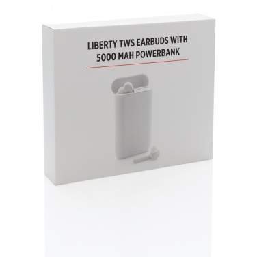 Logotrade promotional giveaways photo of: Liberty TWS earbuds with 5.000 mAh powerbank