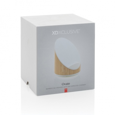 Logotrade promotional products photo of: Ovate bamboo 5W speaker with 15W wireless charger
