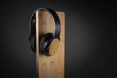 Logo trade promotional items picture of: RCS and bamboo Elite Foldable wireless headphone