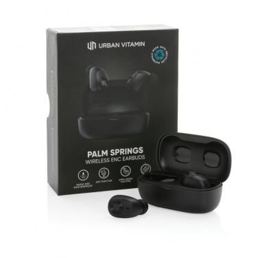 Logo trade promotional giveaways picture of: Urban Vitamin Palm Springs RCS rplastic ENC earbuds