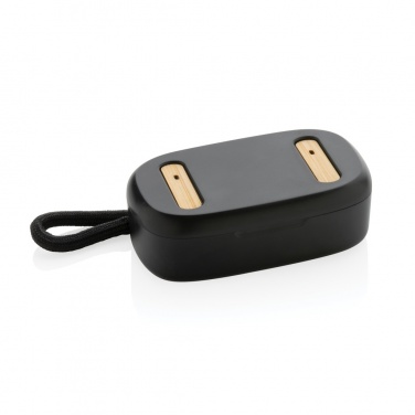 Logotrade promotional product picture of: RCS recycled plastic & bamboo TWS earbuds