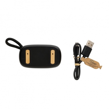 Logo trade promotional giveaways image of: RCS recycled plastic & bamboo TWS earbuds
