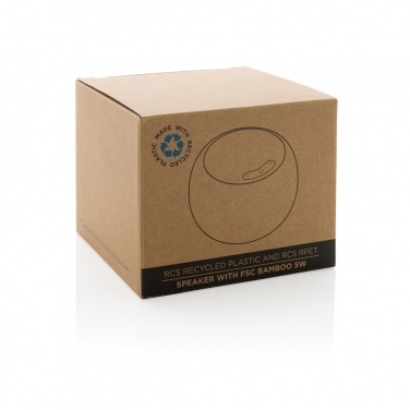 Logo trade promotional merchandise image of: RCS Rplastic/PET and bamboo 5W speaker