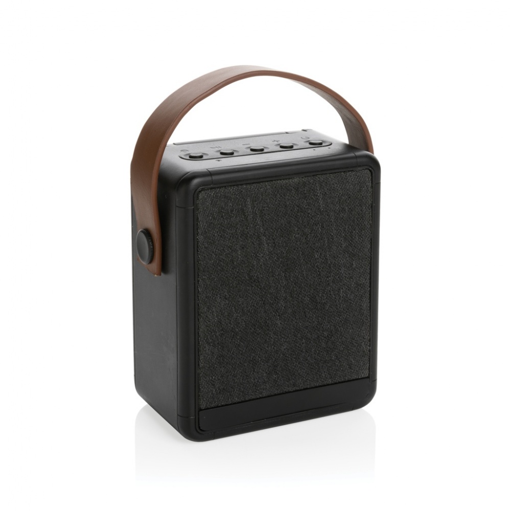 Logo trade promotional merchandise photo of: Skywave RCS recycled plastic solar speaker 12W