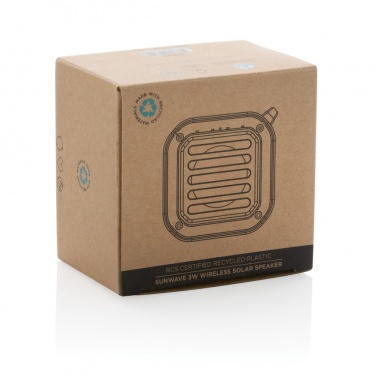Logo trade promotional items image of: 3W RCS recycled plastic wireless sunwave solar speaker