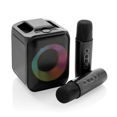 Logo trade promotional gift photo of: Singvibe RCS recycled plastic karaoke set with double mic