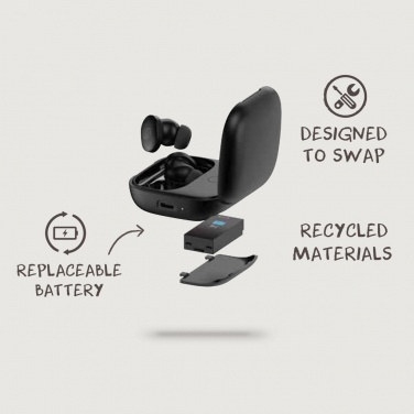 Logo trade advertising products picture of: Lakewood RCS recycled and repairable wireless earbuds