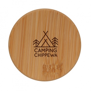 Logotrade promotional giveaway picture of: Double wall borosilicate glass with bamboo lid 250ml 2pc set