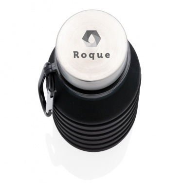 Logo trade advertising product photo of: Leakproof collapsible silicone bottle with lid