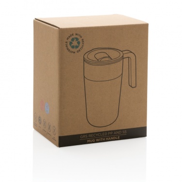 Logotrade promotional product picture of: GRS Recycled PP and SS mug with handle