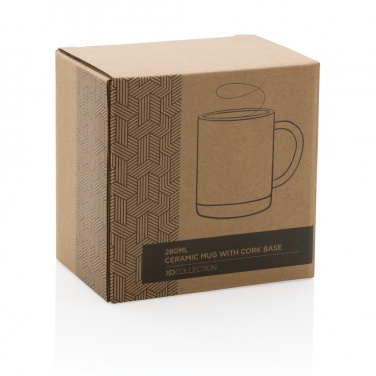 Logo trade promotional items image of: Ceramic mug with cork base 280ml