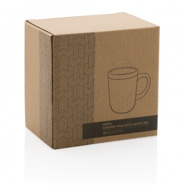 Logo trade promotional products image of: Ceramic mug with white rim 300ml