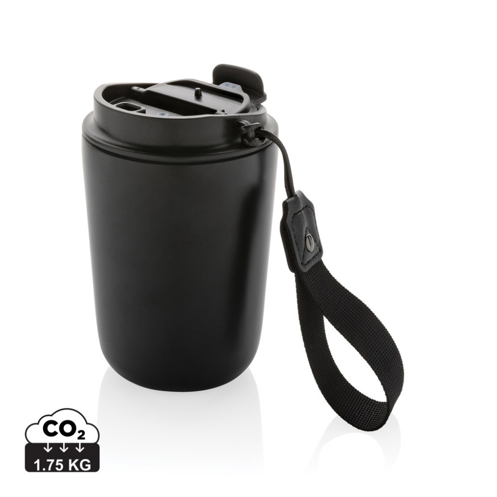 Logo trade promotional giveaway photo of: Cuppa RCS re-steel vacuum tumbler with lanyard