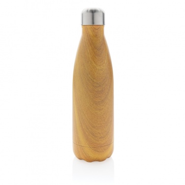 Logo trade promotional gift photo of: Vacuum insulated stainless steel bottle with wood print