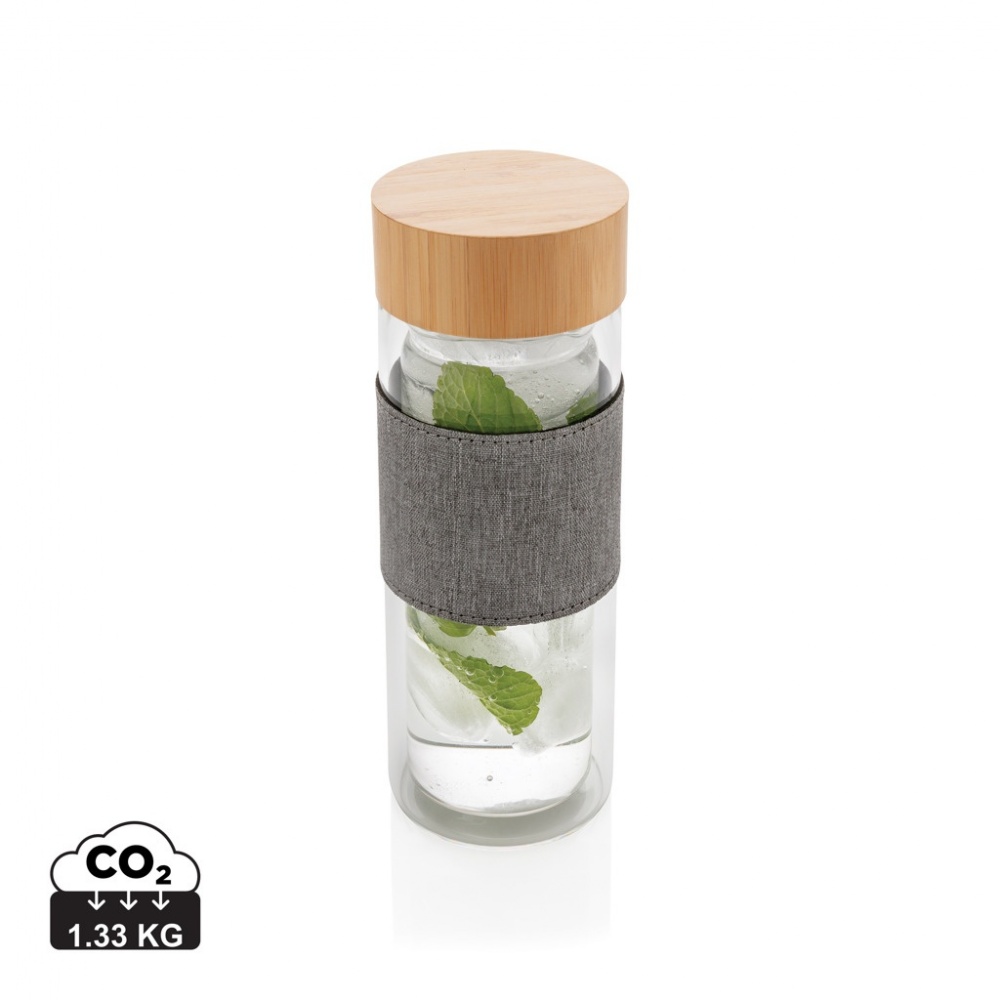 Logo trade promotional giveaways image of: Impact double wall borosilicate glass bottle