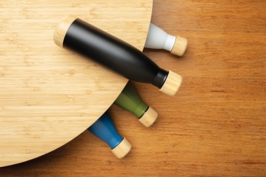 Logotrade promotional merchandise image of: Vacuum stainless steel bottle with bamboo lid and bottom