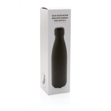 Logo trade corporate gifts picture of: Solid colour vacuum stainless steel bottle 1L