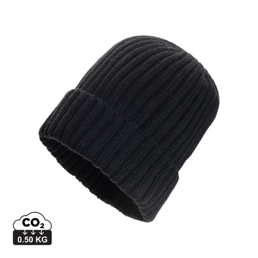 Logo trade advertising products image of: Kennedi AWARE™ Polylana® beanie with large rib